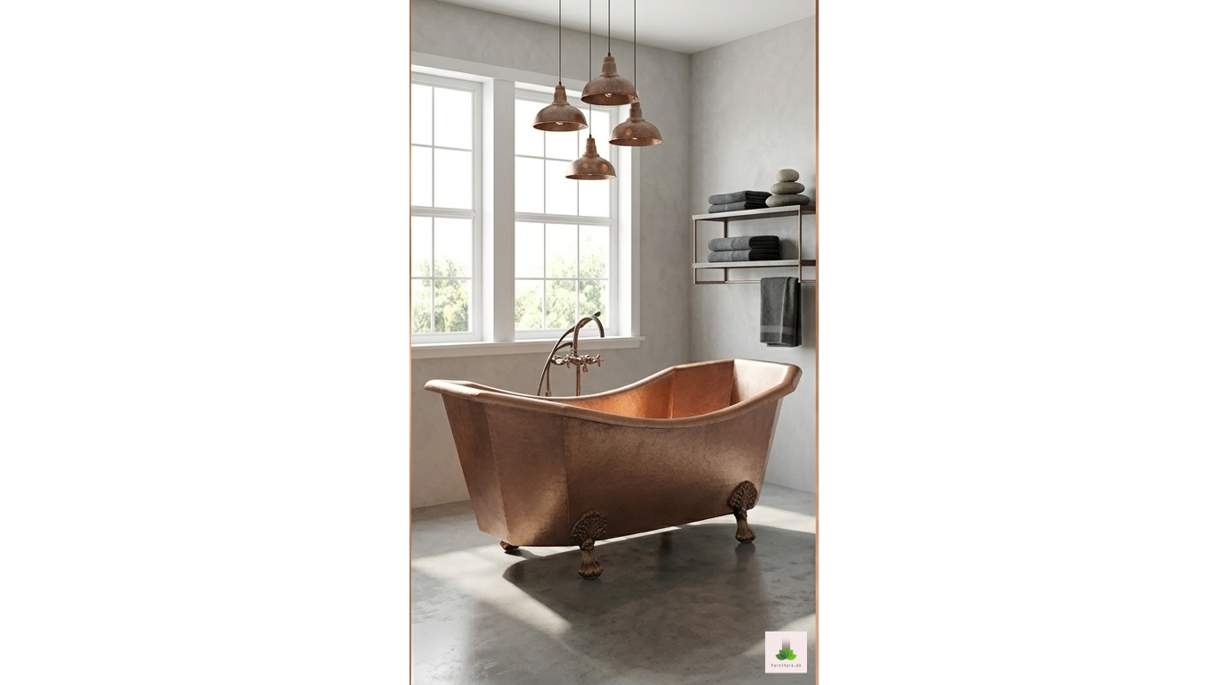 Handcrafted Copper Freestanding Bathtub - Spa Quality