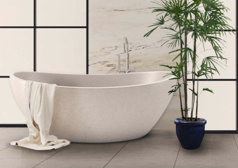 Handcrafted Terrazzo Stone and Cement Freestanding Bathtub - Spa Quality