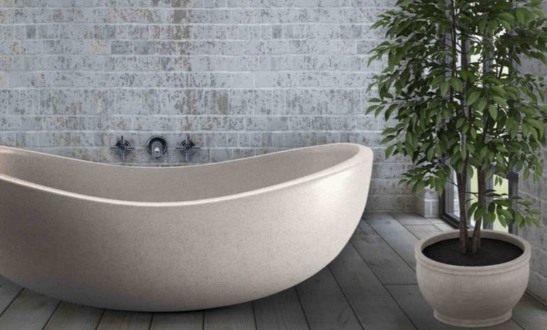 Handcrafted Terrazzo Stone and Cement Freestanding Bathtub - Spa Quality