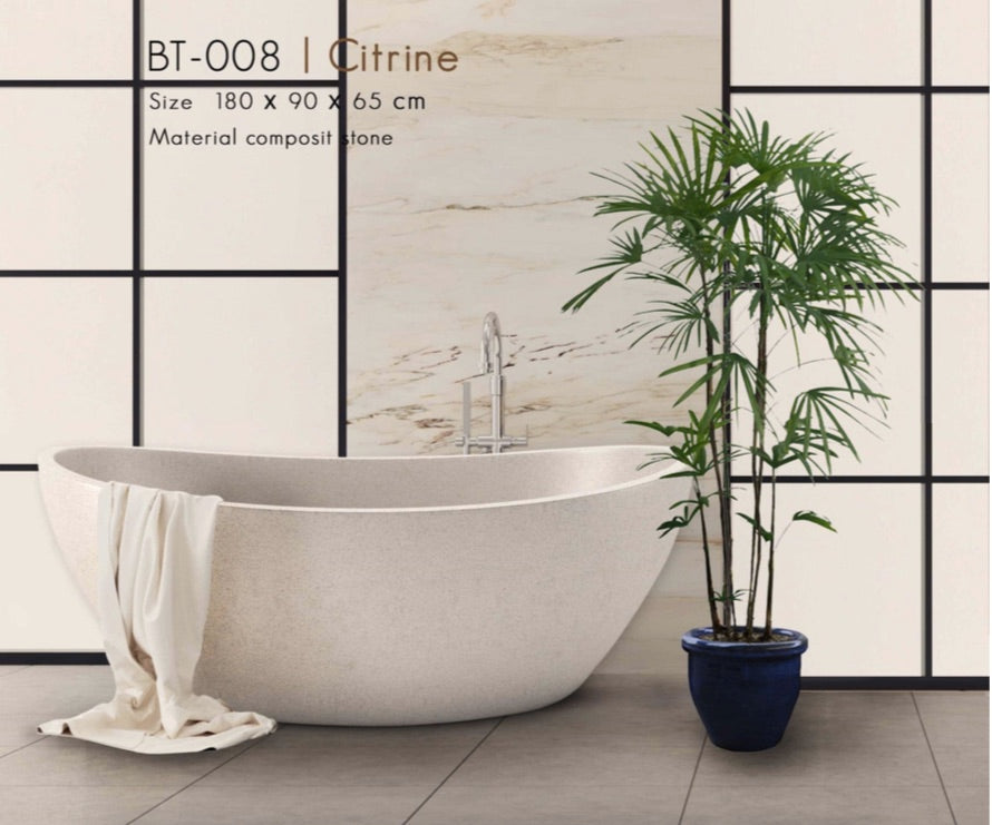 Handcrafted Terrazzo Stone and Resin Freestanding Bathtub - Spa Quality