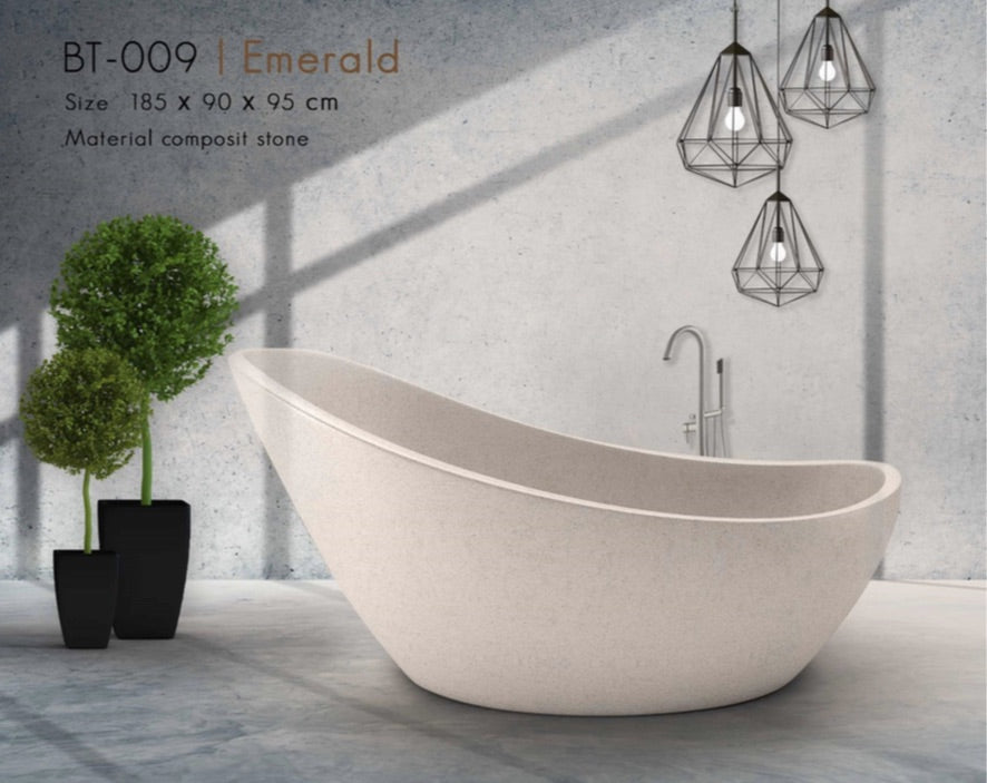 Handcrafted Terrazzo Stone and Cement Freestanding Bathtub - Spa Quality