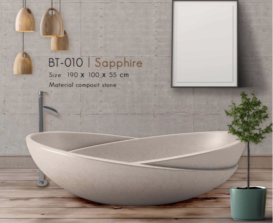 Handcrafted Terrazzo Stone and Resin Freestanding Bathtub - Spa Quality