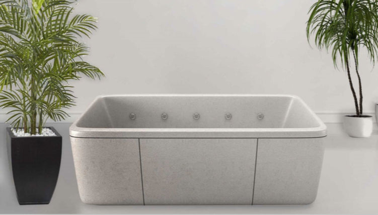 Handcrafted Terrazzo Stone and Resin Freestanding Bathtub - Spa Quality