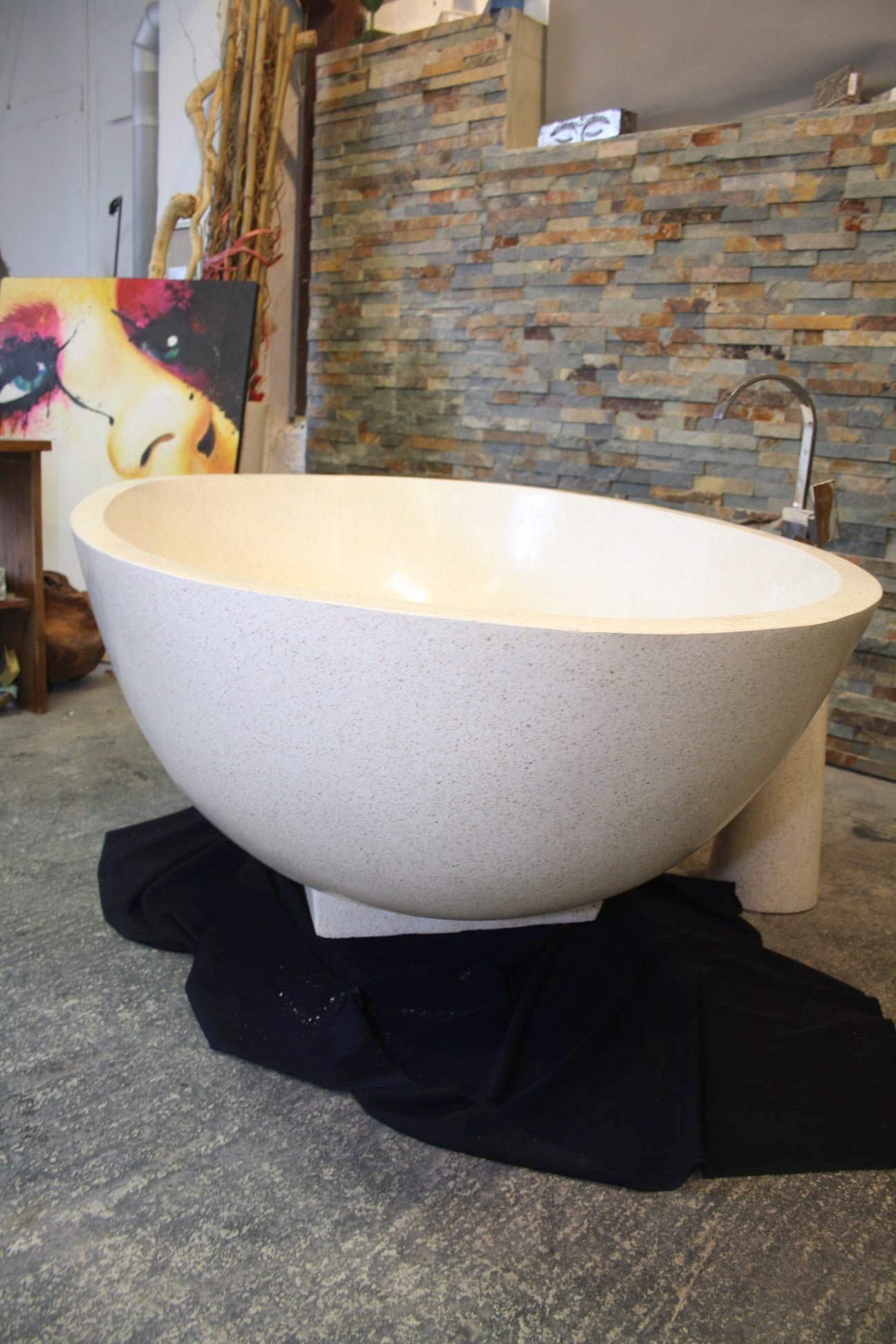 Handcrafted Terrazzo Stone Freestanding Bathtub - Spa Quality