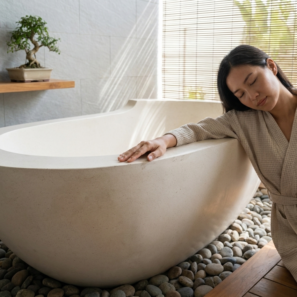 Handcrafted Terrazzo Stone Freestanding Bathtub - Spa Quality (Oval)