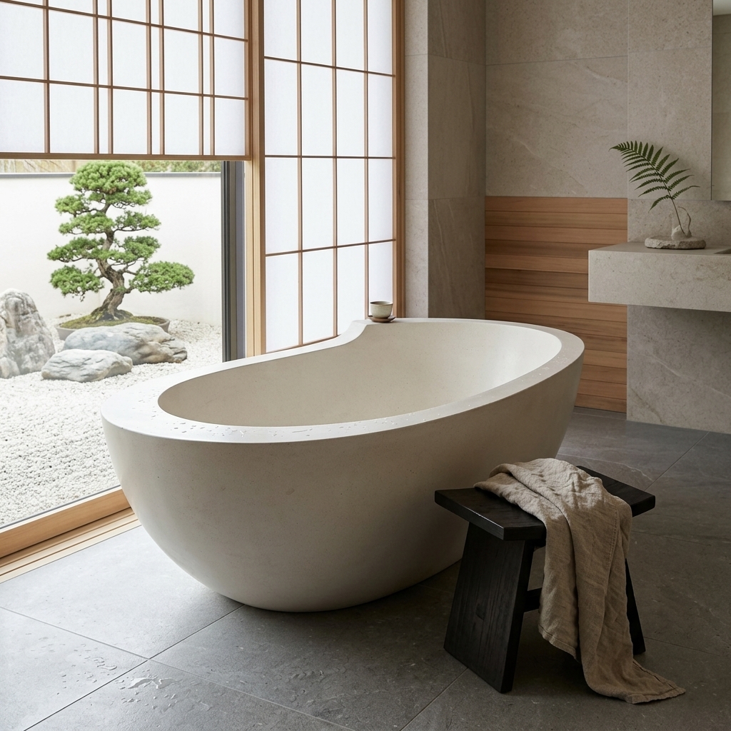 Handcrafted Terrazzo Stone Freestanding Bathtub - Spa Quality (Oval)