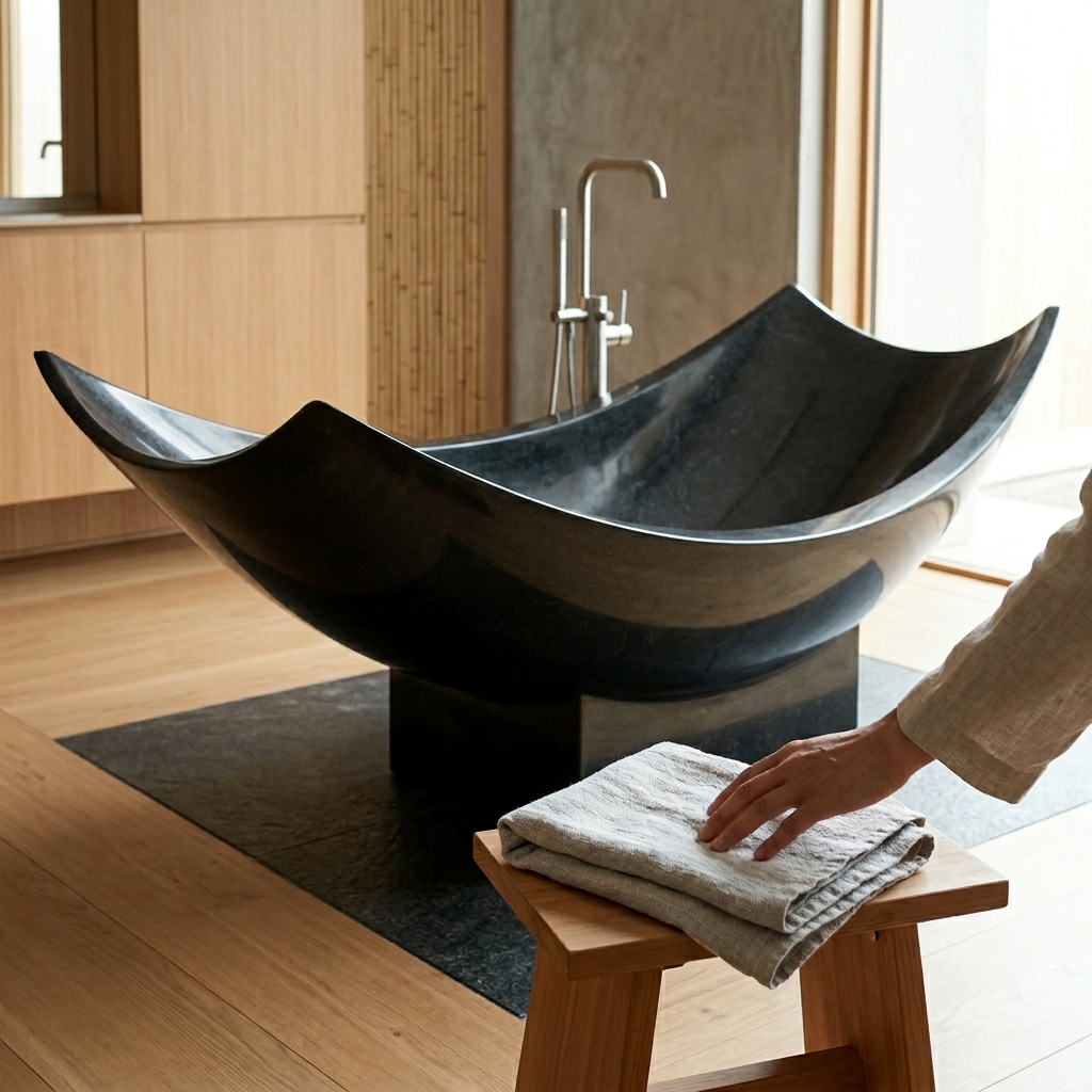 Handcrafted Terrazzo Stone Freestanding Bathtub - Spa Quality (Oval)