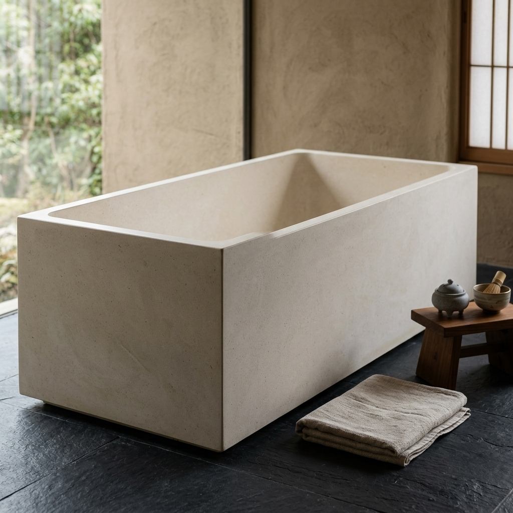 Handcrafted Terrazzo Stone Freestanding Bathtub - Spa Quality (Rectangular)