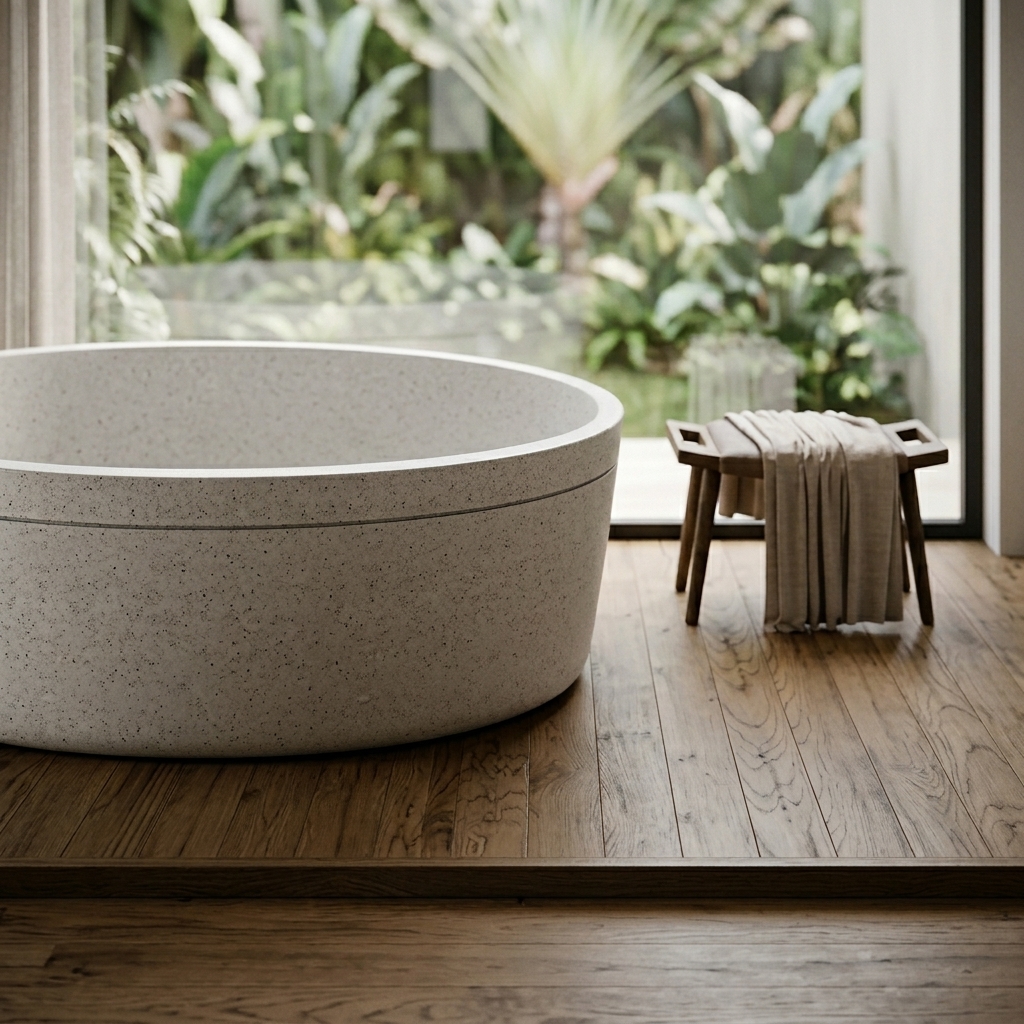 Handcrafted Terrazzo Stone Freestanding Bathtub - Spa Quality