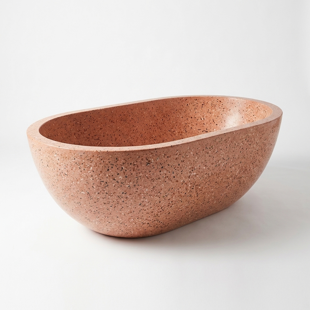 Handcrafted Terrazzo Stone Freestanding Bathtub - Spa Quality (Oval)