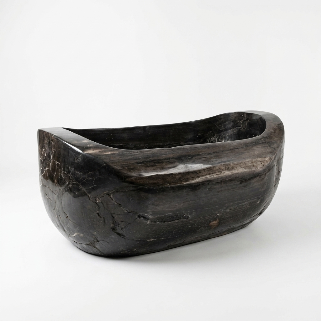 Handcrafted Petrified Wood Freestanding Bathtub - Spa Quality Fossil Wood