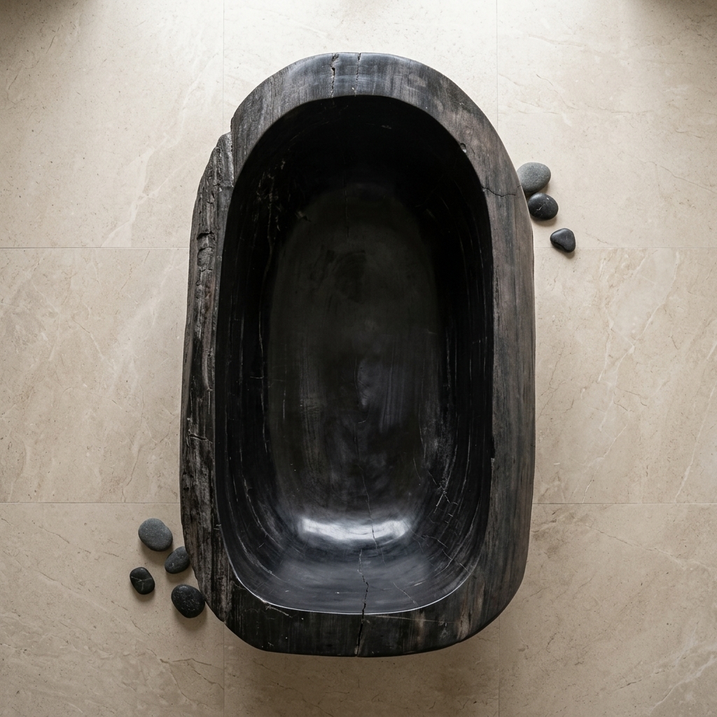 Handcrafted Petrified Wood Freestanding Bathtub - Spa Quality Fossil Wood