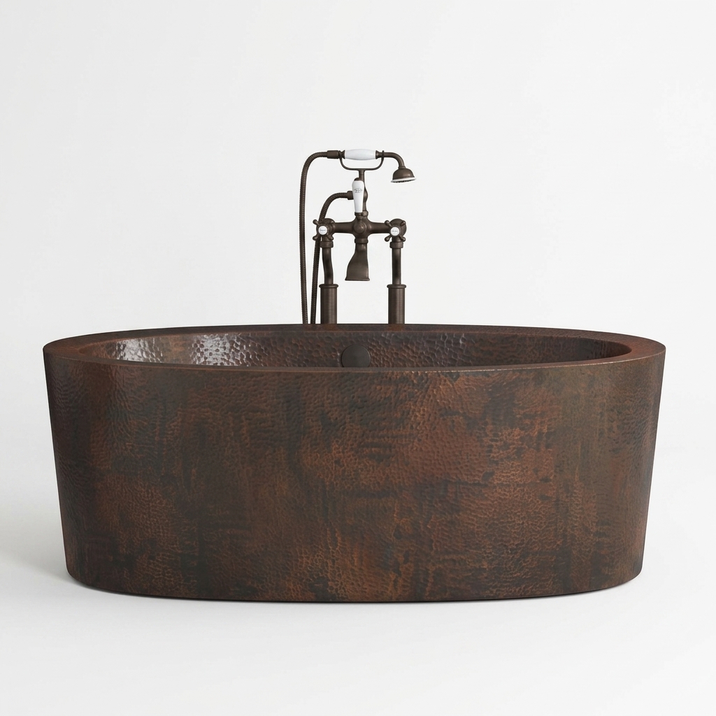 Handcrafted Copper Freestanding Bathtub - Spa Quality