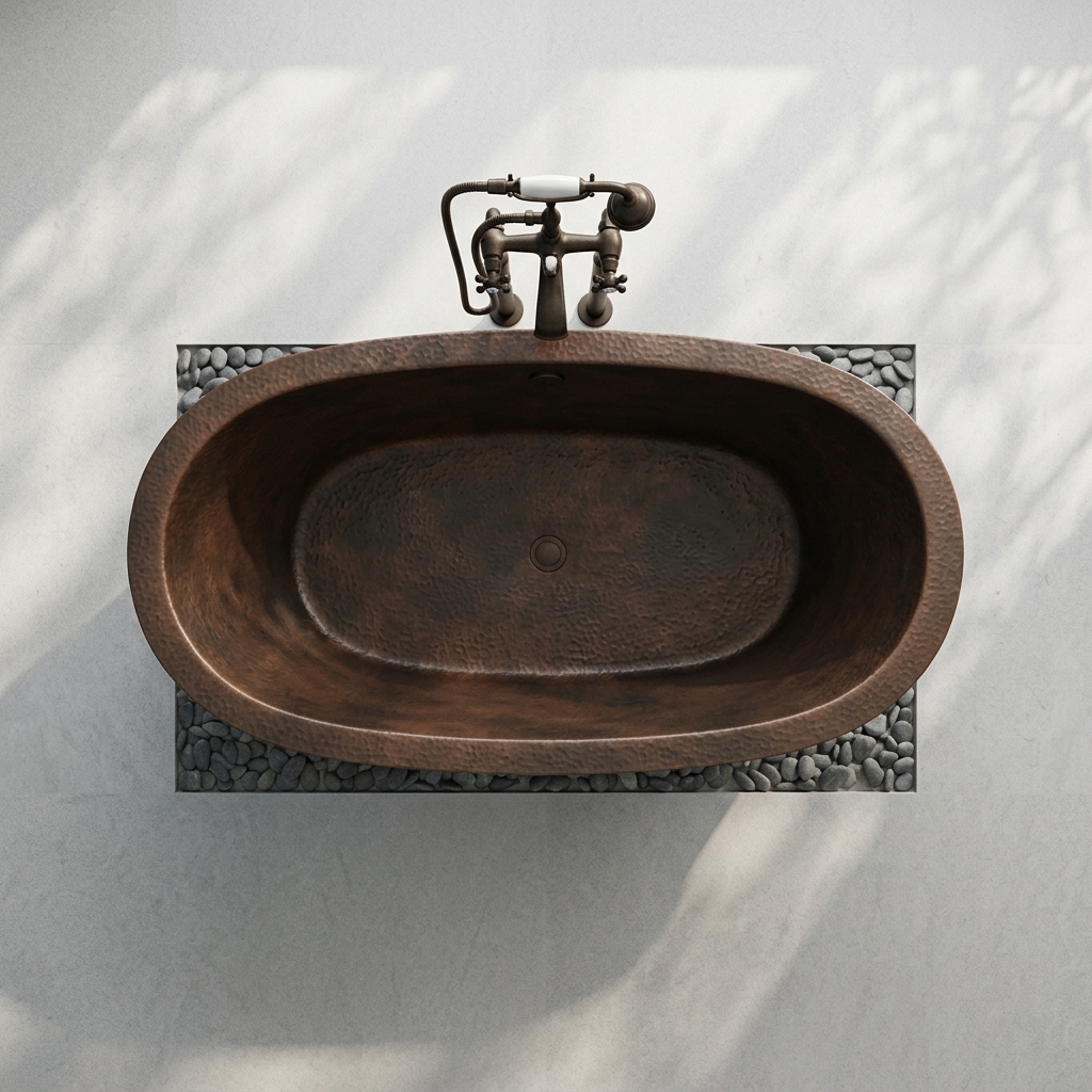 Handcrafted Copper Freestanding Bathtub - Spa Quality