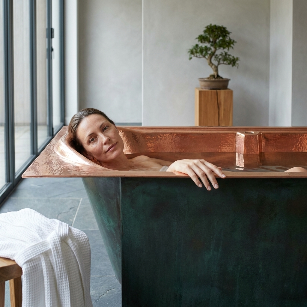 Handcrafted Copper Freestanding Bathtub - Spa Quality