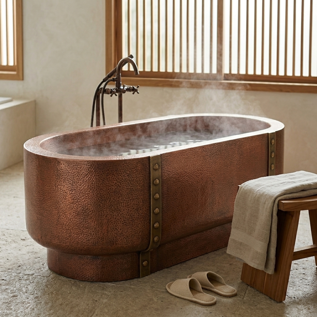 Handcrafted Double-Walled Copper Freestanding Bathtub - Spa Quality
