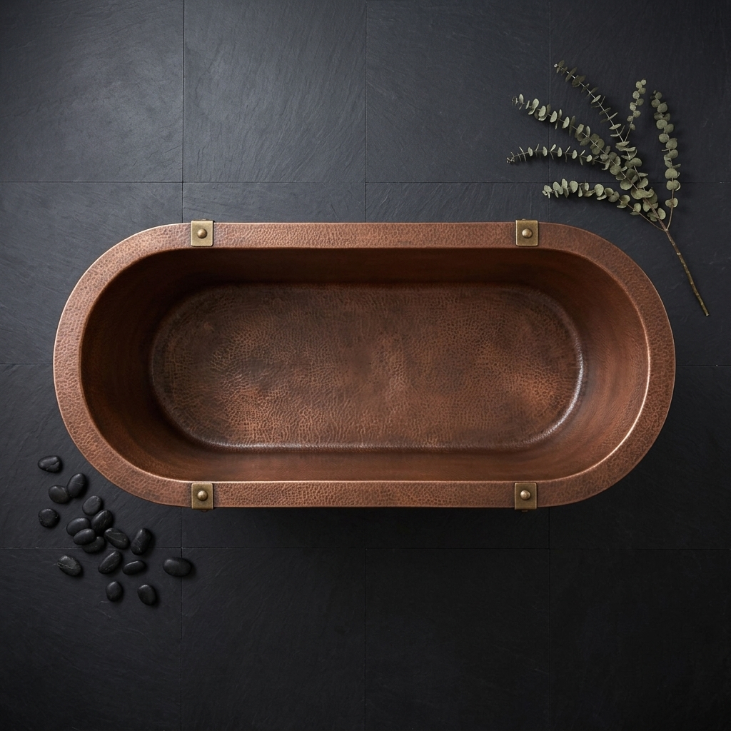 Handcrafted Double-Walled Copper Freestanding Bathtub - Spa Quality