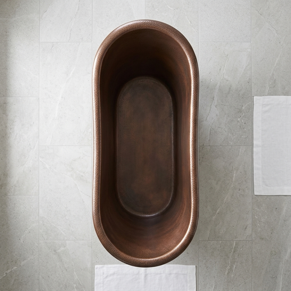 Handcrafted Copper Freestanding Bathtub - Spa Quality