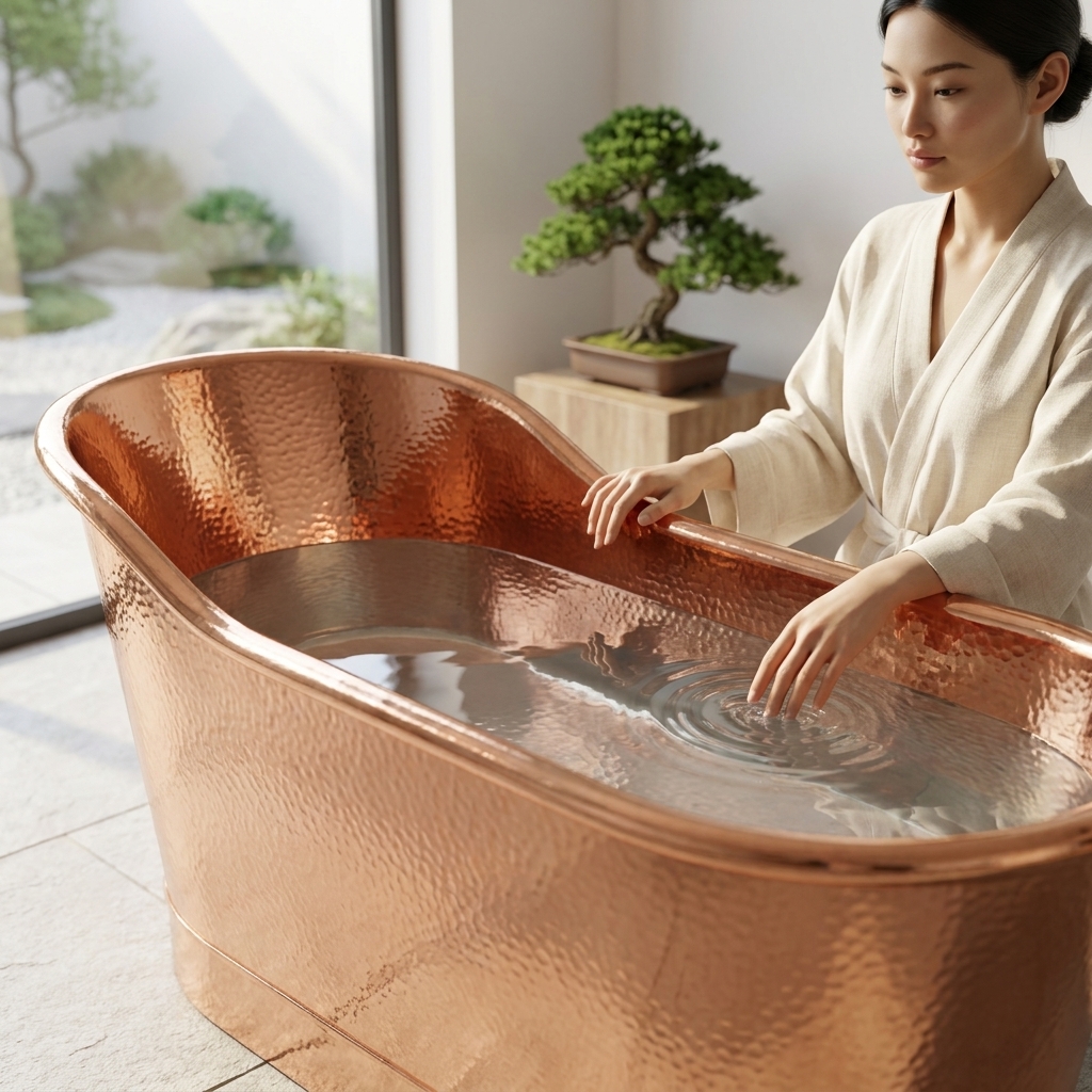 Handcrafted Copper Freestanding Bathtub - Spa Quality