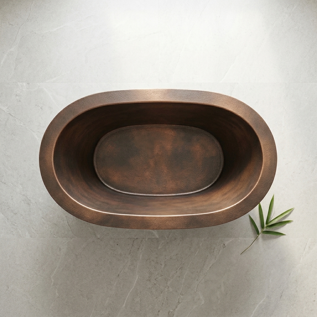 Handcrafted Copper Freestanding Bathtub - Spa Quality