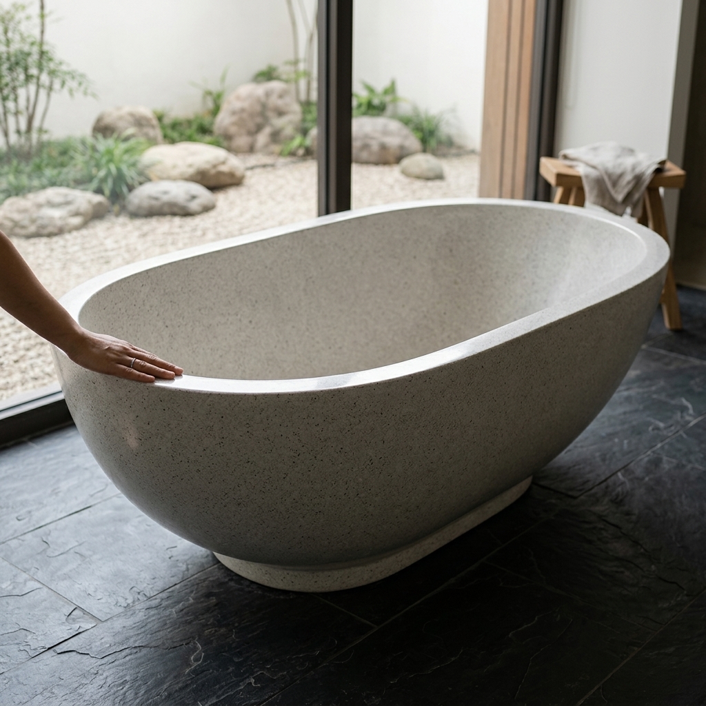 Handcrafted Terrazzo Stone Freestanding Bathtub - Spa Quality