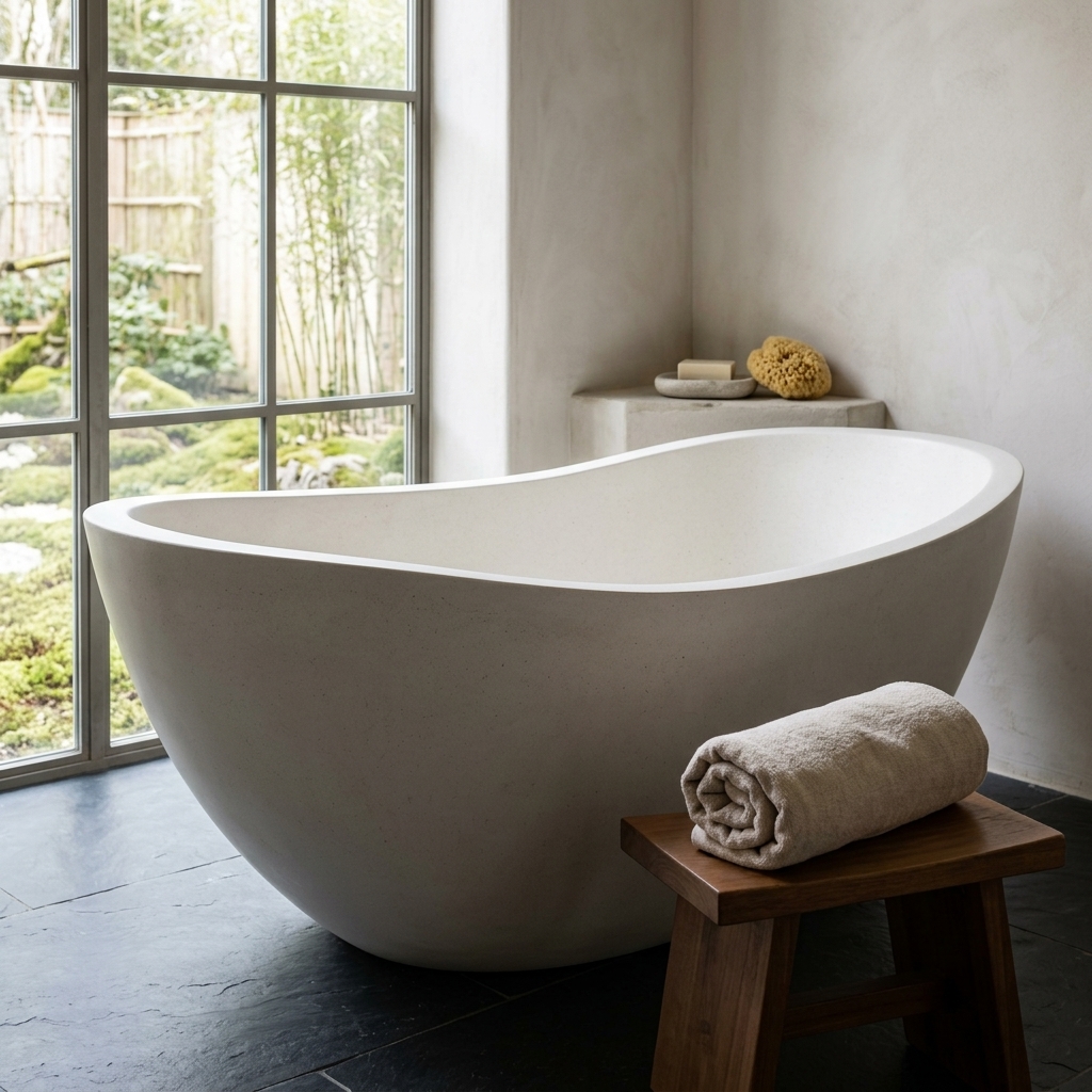 Handcrafted Terrazzo Stone Freestanding Bathtub - Spa Quality
