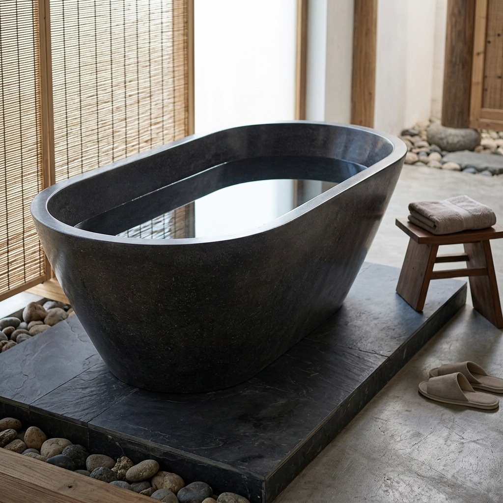 Handcrafted Terrazzo Stone Freestanding Bathtub - Spa Quality (Oval)