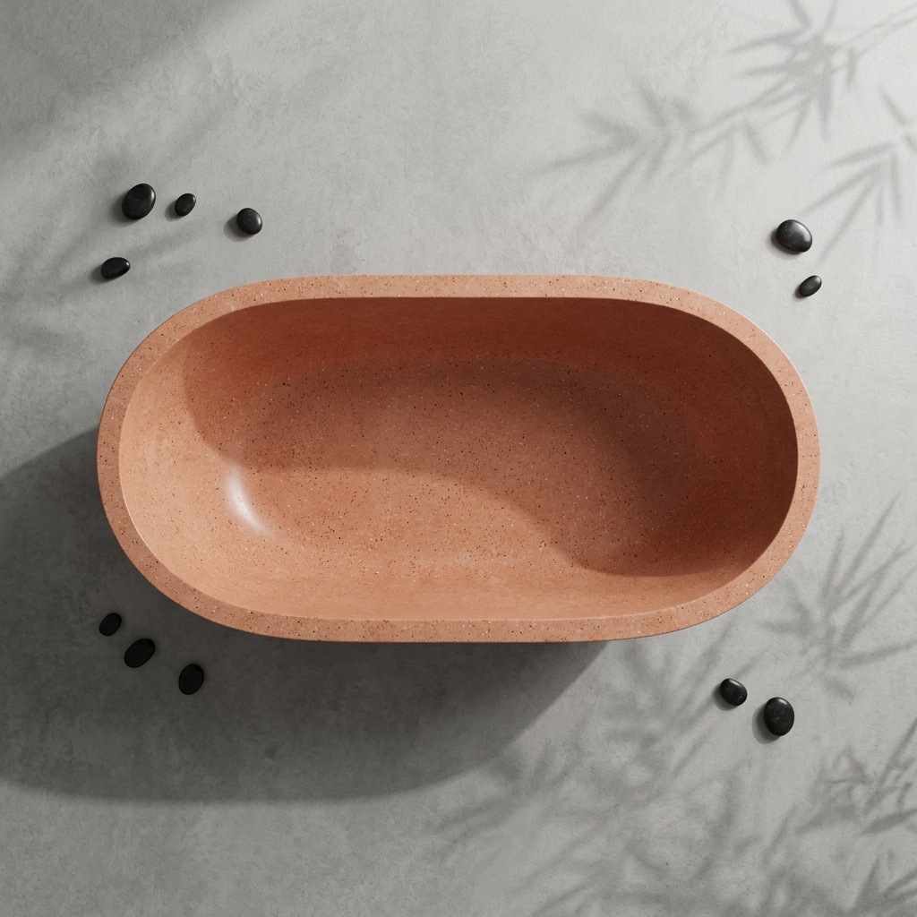 Handcrafted Terrazzo Stone Freestanding Bathtub - Spa Quality (Oval)