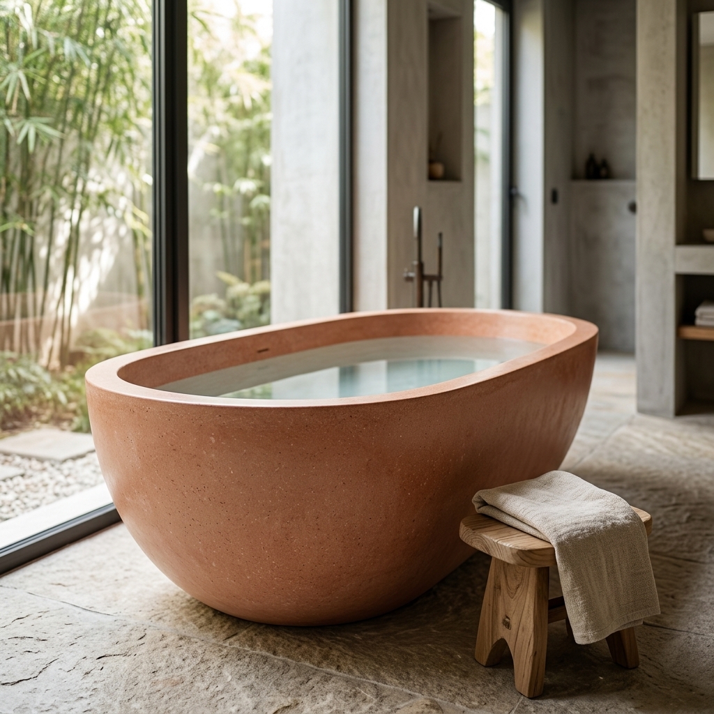 Handcrafted Terrazzo Stone Freestanding Bathtub - Spa Quality (Oval)