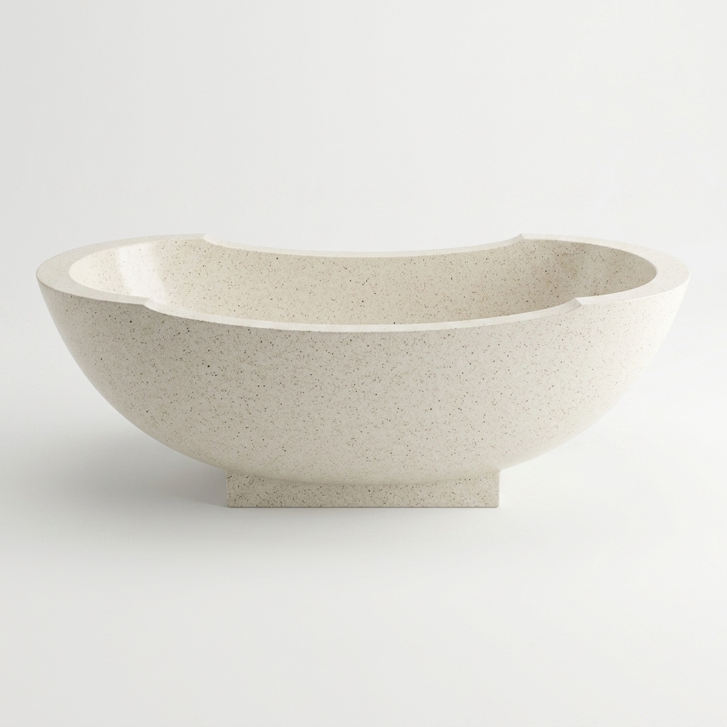 Handcrafted Terrazzo Stone Freestanding Bathtub - Spa Quality (Oval)