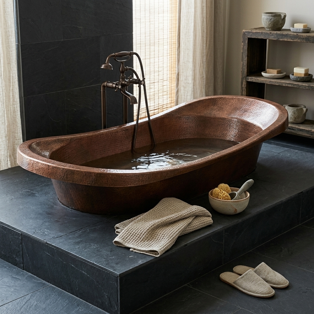 Handcrafted Copper Bathtub - Spa Quality