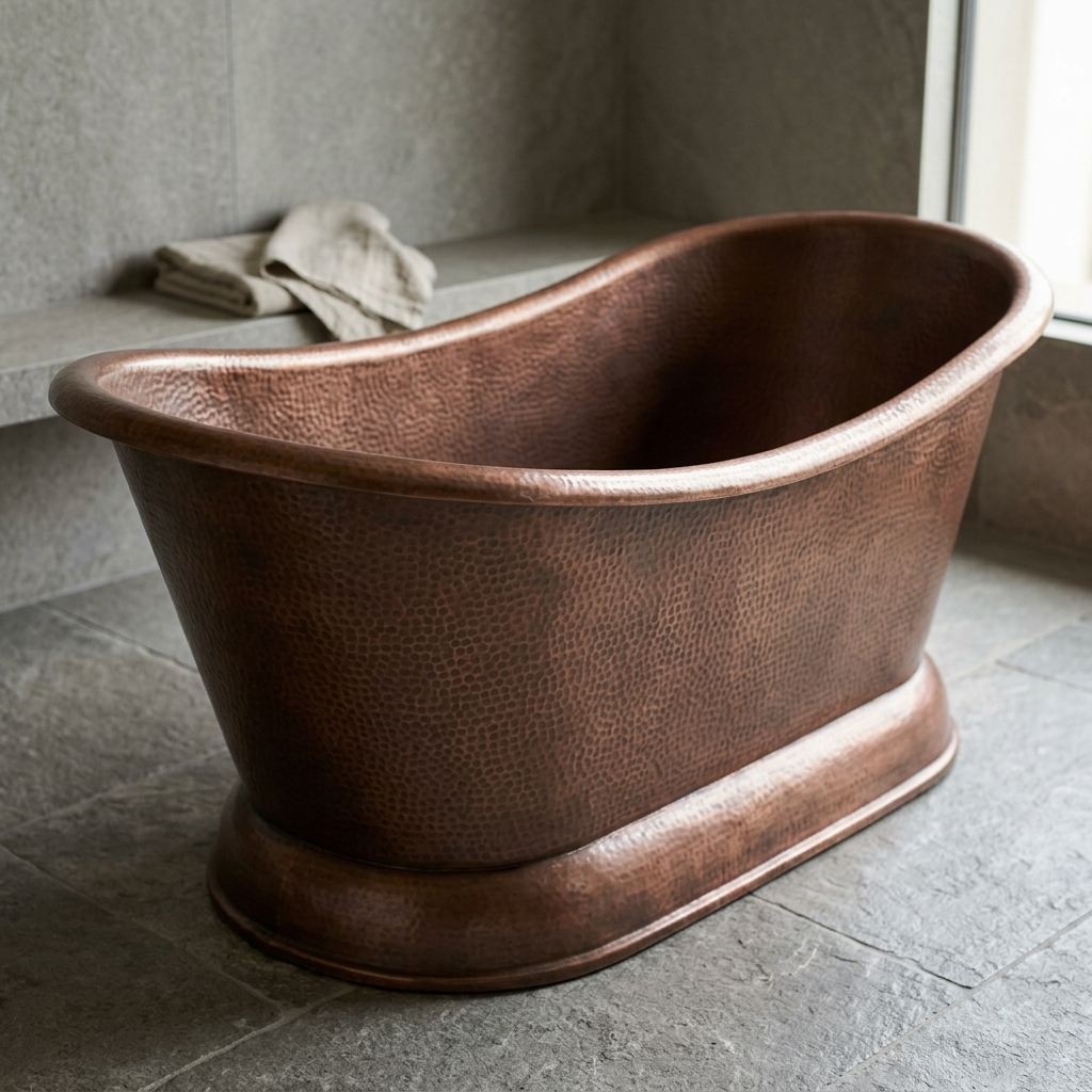 Handcrafted Copper Freestanding Bathtub - Spa Quality