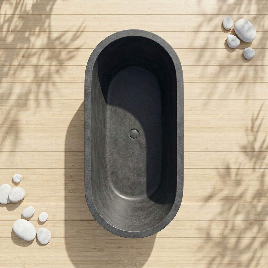 Handcrafted Terrazzo Stone Freestanding Bathtub - Spa Quality (Oval)