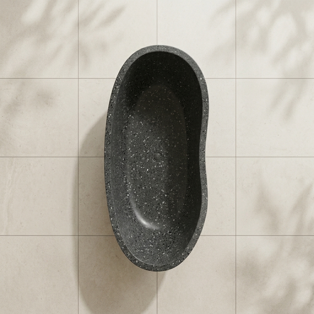 Handcrafted Terrazzo Stone Freestanding Bathtub - Spa Quality (Oval)