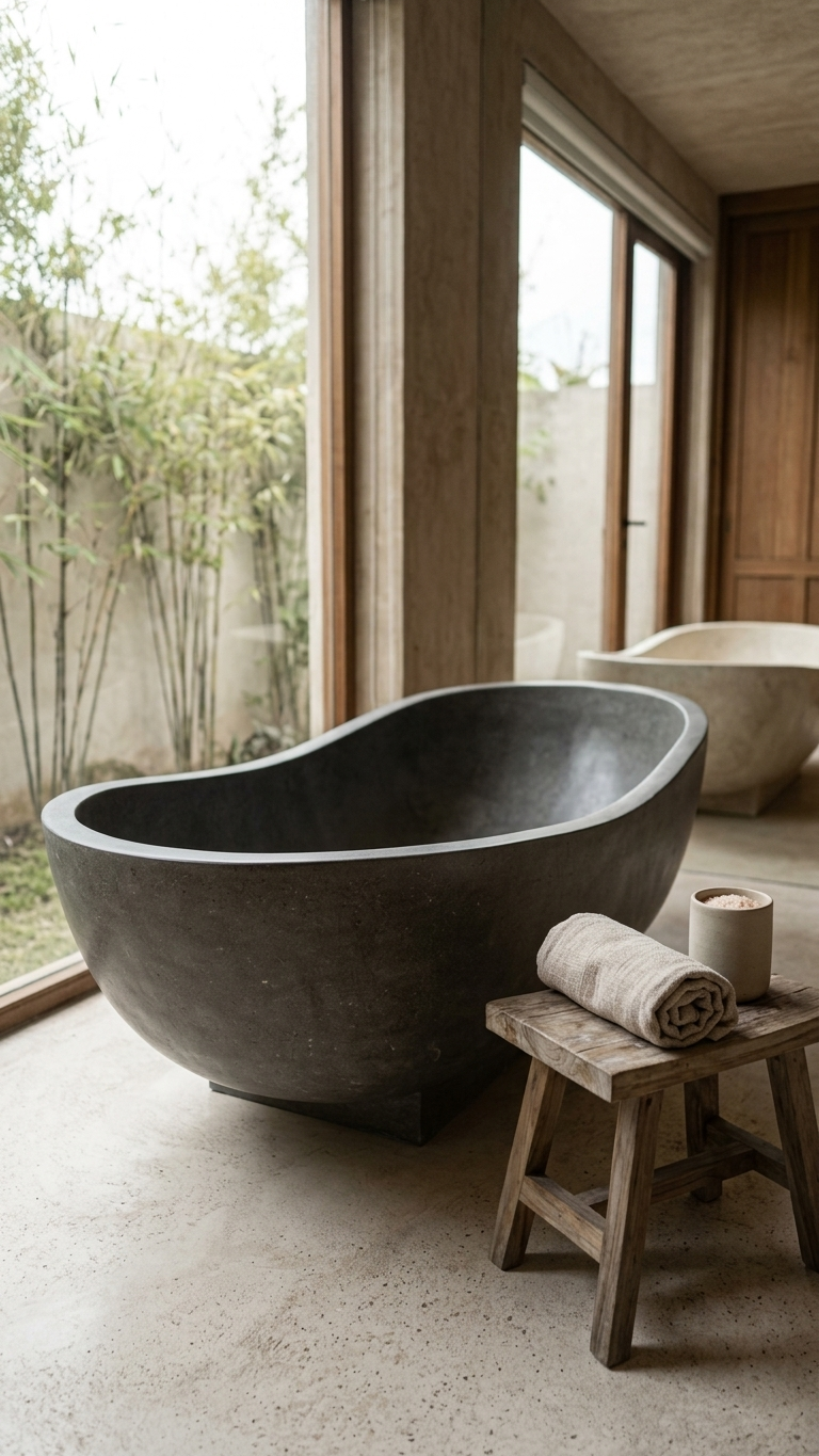 Handcrafted Terrazzo Stone Freestanding Bathtub - Spa Quality (Oval)