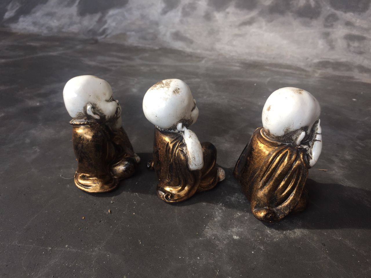 Set of 3 Baby Buddhas - Blind, Deaf, and Mute Gestures - 10 cm