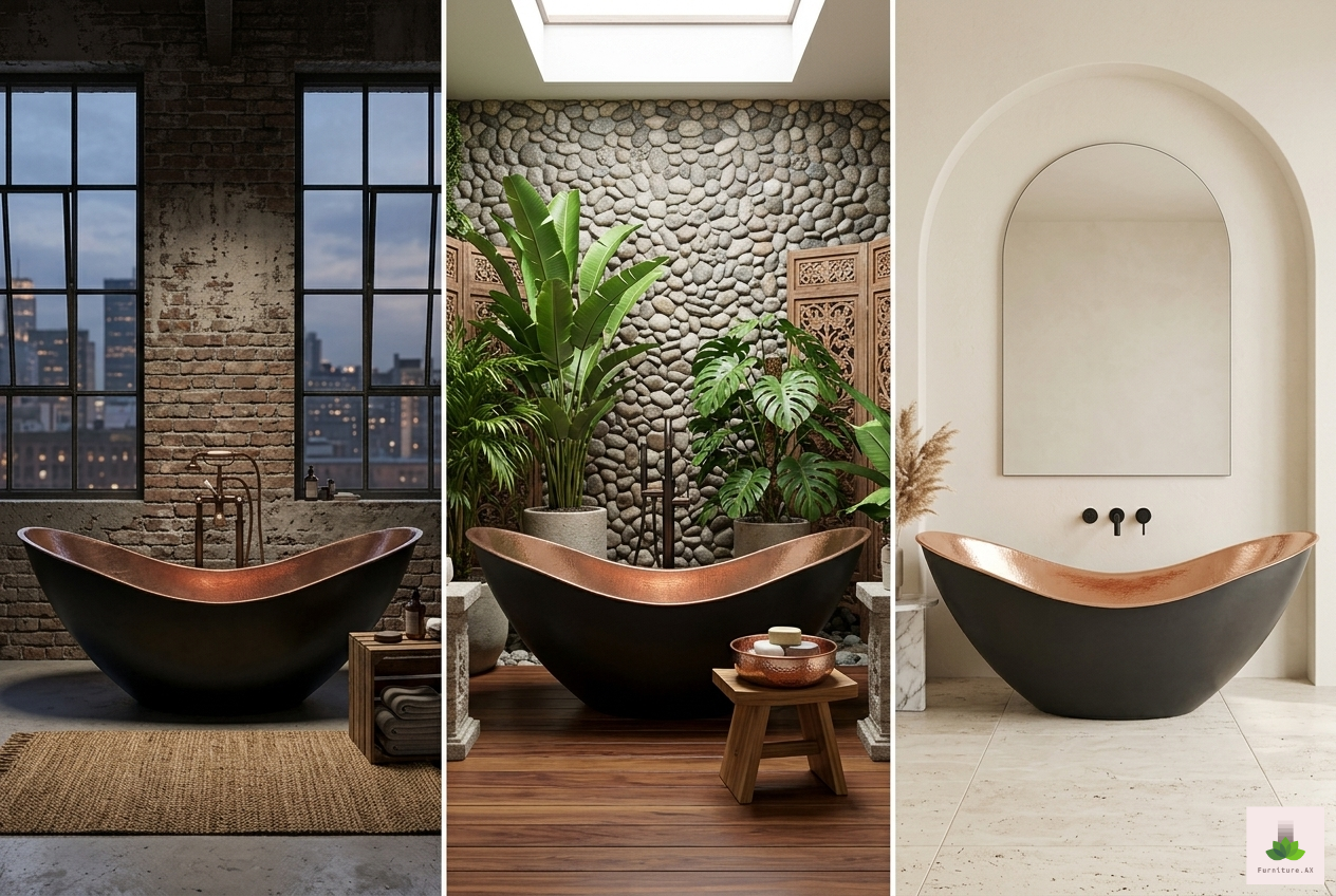 Handcrafted Copper Freestanding Bathtub - Spa Quality