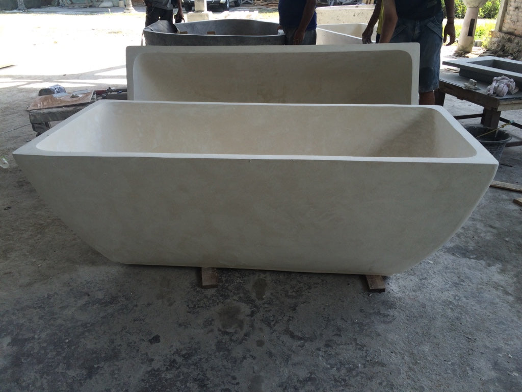 Handcrafted Terrazzo Stone Freestanding Bathtub - Spa Quality (Rectangular)