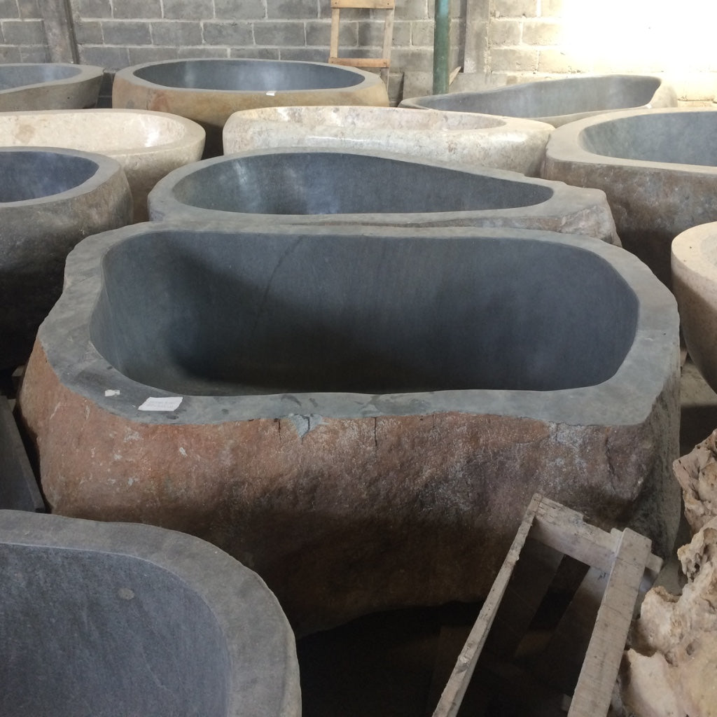Handcrafted Natural Stone Freestanding Bathtub - Spa Quality