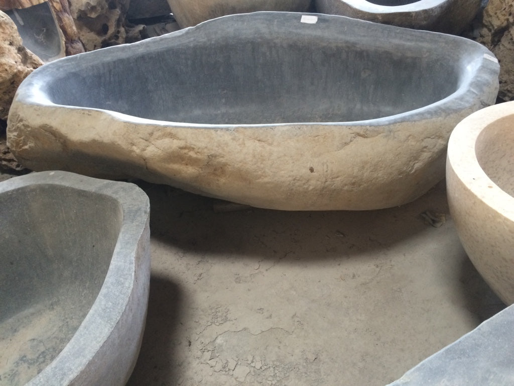 Handcrafted Natural Stone Freestanding Bathtub - Spa Quality (Oval)