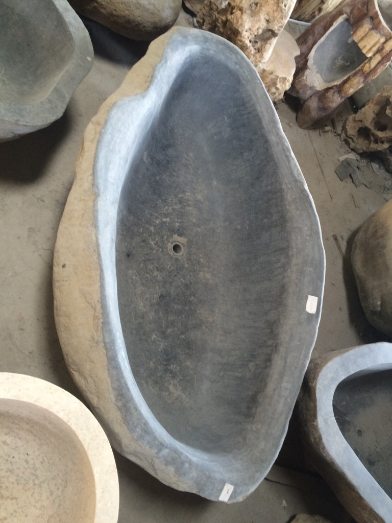 Handcrafted Natural Stone Freestanding Bathtub - Spa Quality (Oval)