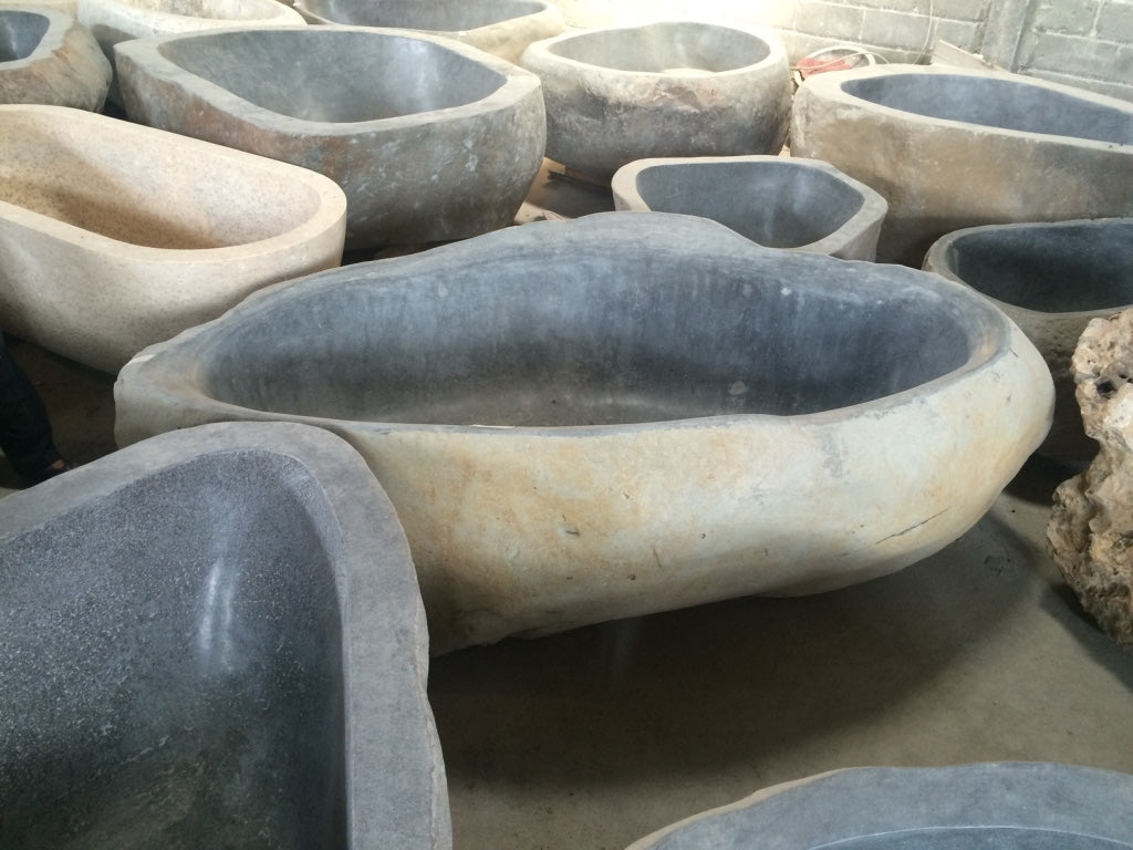 Handcrafted Natural Stone Freestanding Bathtub - Spa Quality (Oval)