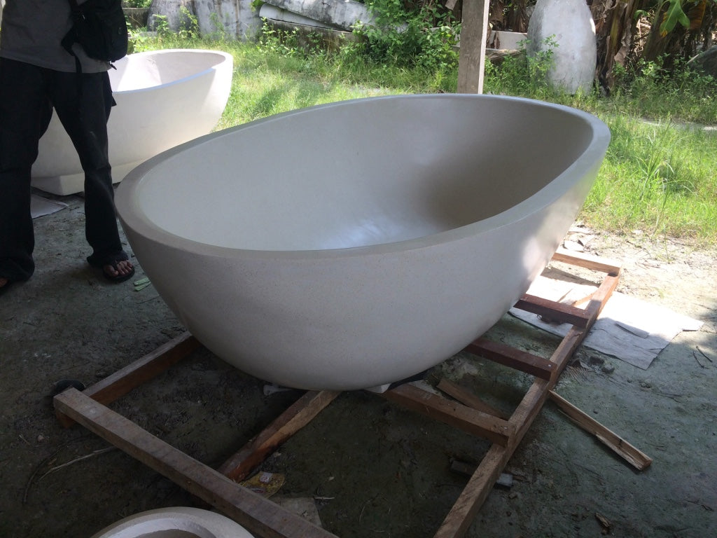 Handcrafted Terrazzo Stone Freestanding Bathtub - Spa Quality (Oval)