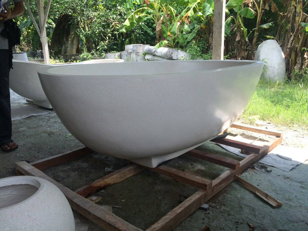 Handcrafted Terrazzo Stone Freestanding Bathtub - Spa Quality (Oval)