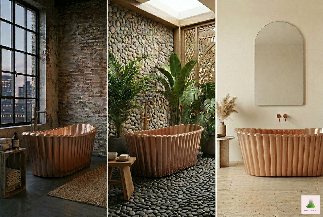 Handcrafted Copper Freestanding Bathtub - Spa Quality