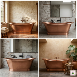 Handcrafted Copper Freestanding Bathtub - Spa Quality