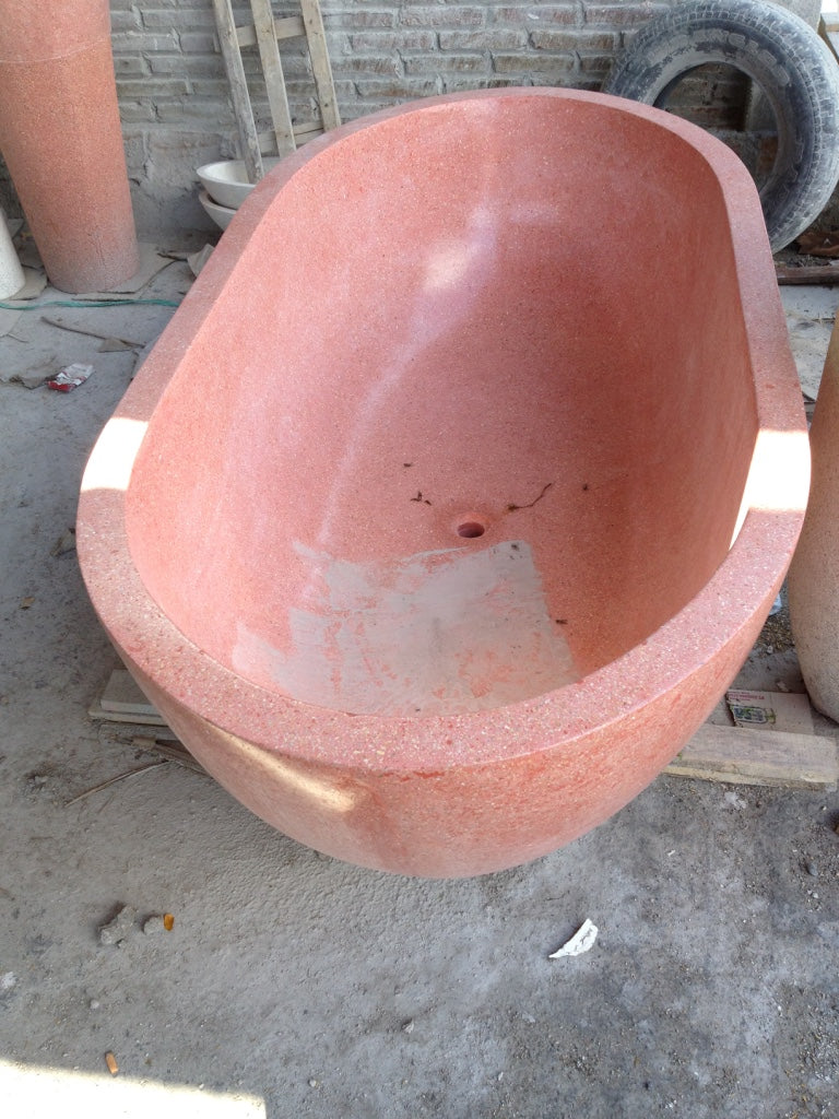 Handcrafted Terrazzo Stone Freestanding Bathtub - Spa Quality (Oval)