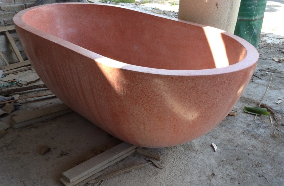 Handcrafted Terrazzo Stone Freestanding Bathtub - Spa Quality (Oval)