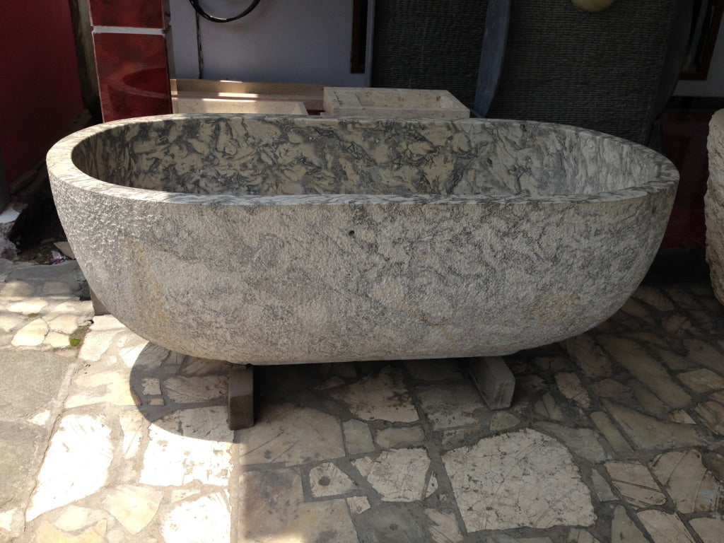Handcrafted Marble Stone Freestanding Bathtub - Spa Quality (Oval)