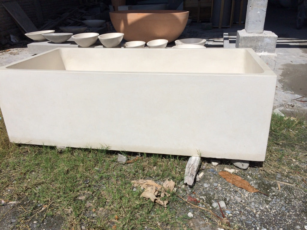 Handcrafted Terrazzo Stone Freestanding Bathtub - Spa Quality (Rectangular)